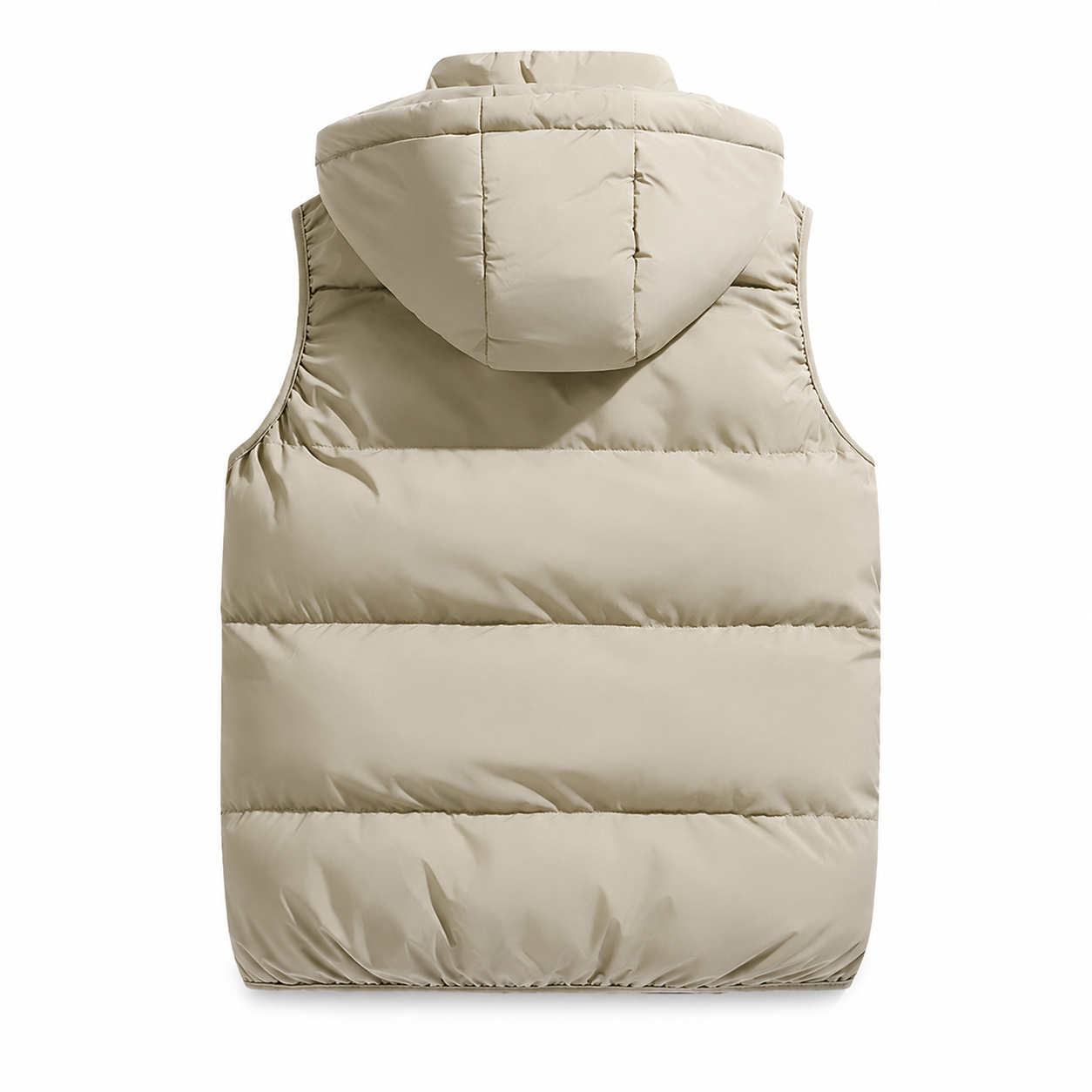 Men's Lightweight Polyester Puffer Jacket – Removable Drawstring Hood with Eco-Friendly Insulation