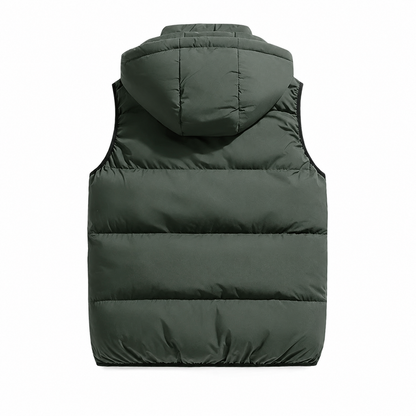 Men's Lightweight Polyester Puffer Jacket – Removable Drawstring Hood with Eco-Friendly Insulation