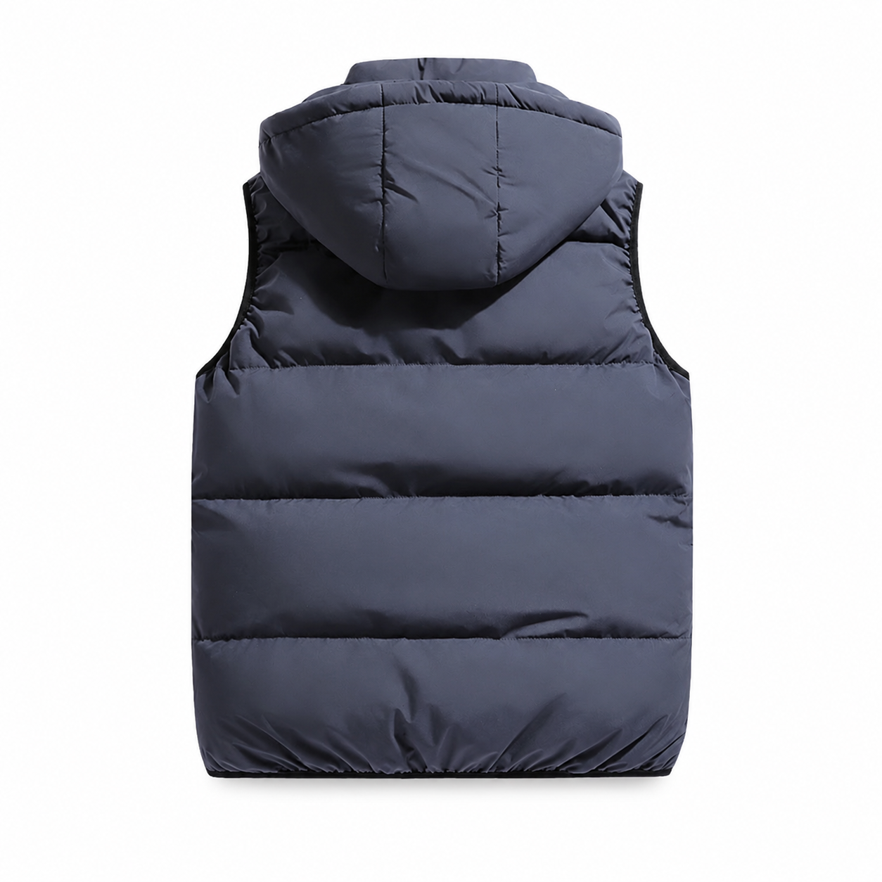 Men's Lightweight Polyester Puffer Jacket – Removable Drawstring Hood with Eco-Friendly Insulation