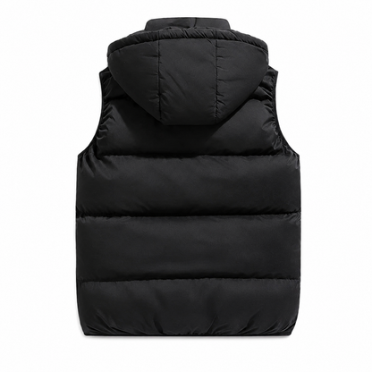 Men's Lightweight Polyester Puffer Jacket – Removable Drawstring Hood with Eco-Friendly Insulation