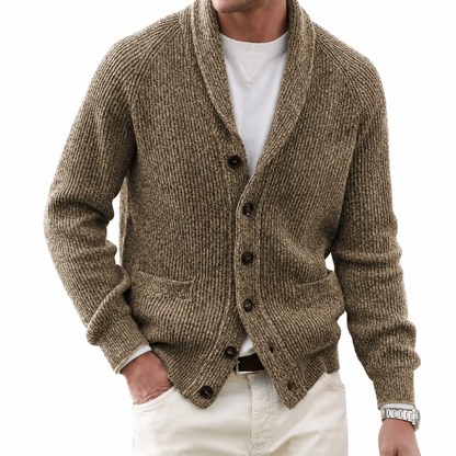 Men's Wool Blend V-Neck Knitted Vest – Button Closure, Regular Fit