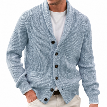Men's Wool Blend V-Neck Knitted Vest – Button Closure, Regular Fit