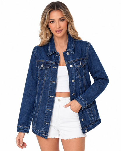 Women's Denim Cotton Blend Sleeveless Vest – Slim Relaxed Fit