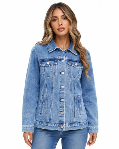 Women's Denim Cotton Blend Sleeveless Vest – Slim Relaxed Fit