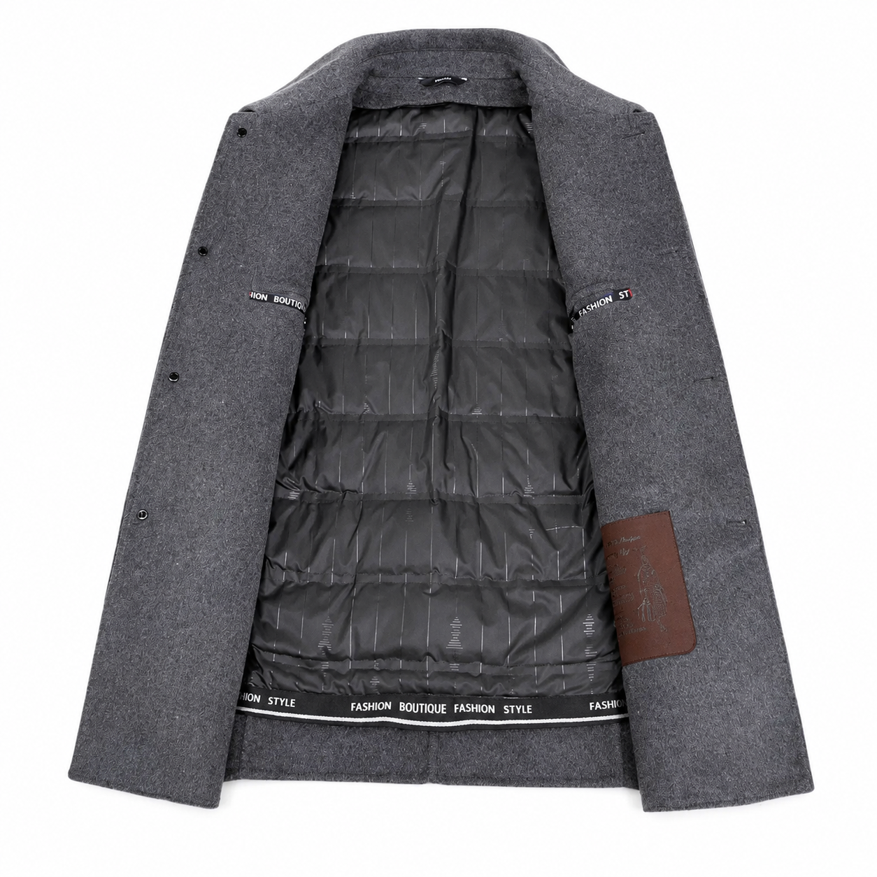 Men's Wool Blend Overcoat – Tailored Fit with Button Closure