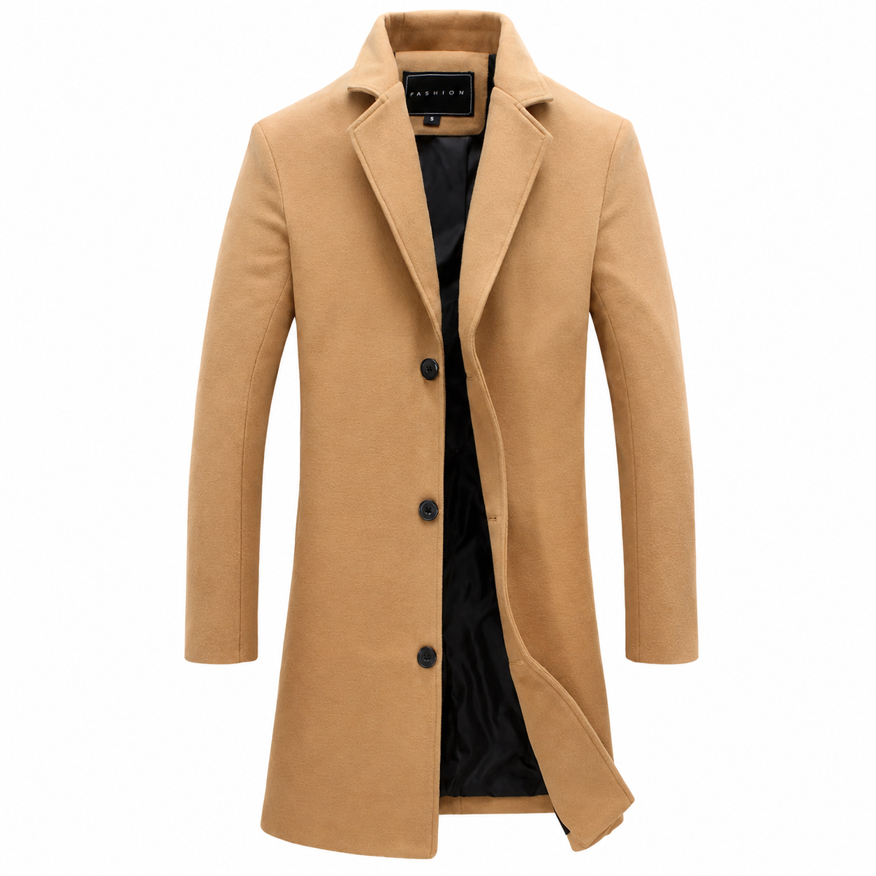Men's Wool Coat – Classic Cut with Water-Resistant Properties