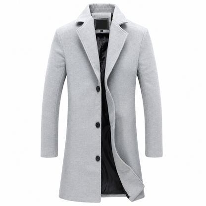 Men's Wool Coat – Classic Cut with Water-Resistant Properties