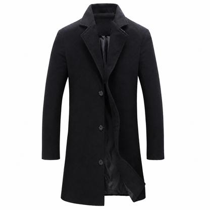 Men's Wool Coat – Classic Cut with Water-Resistant Properties