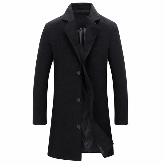 Men's Wool Coat – Classic Cut with Water-Resistant Properties