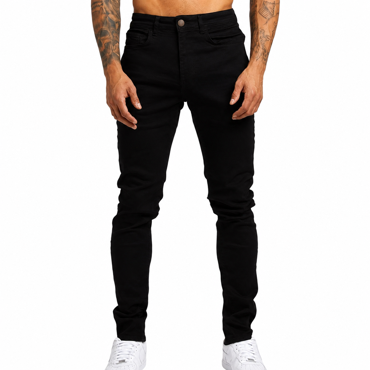 Men's Fitted Stretch Denim Pants – Adjustable Cut for Comfort and Style