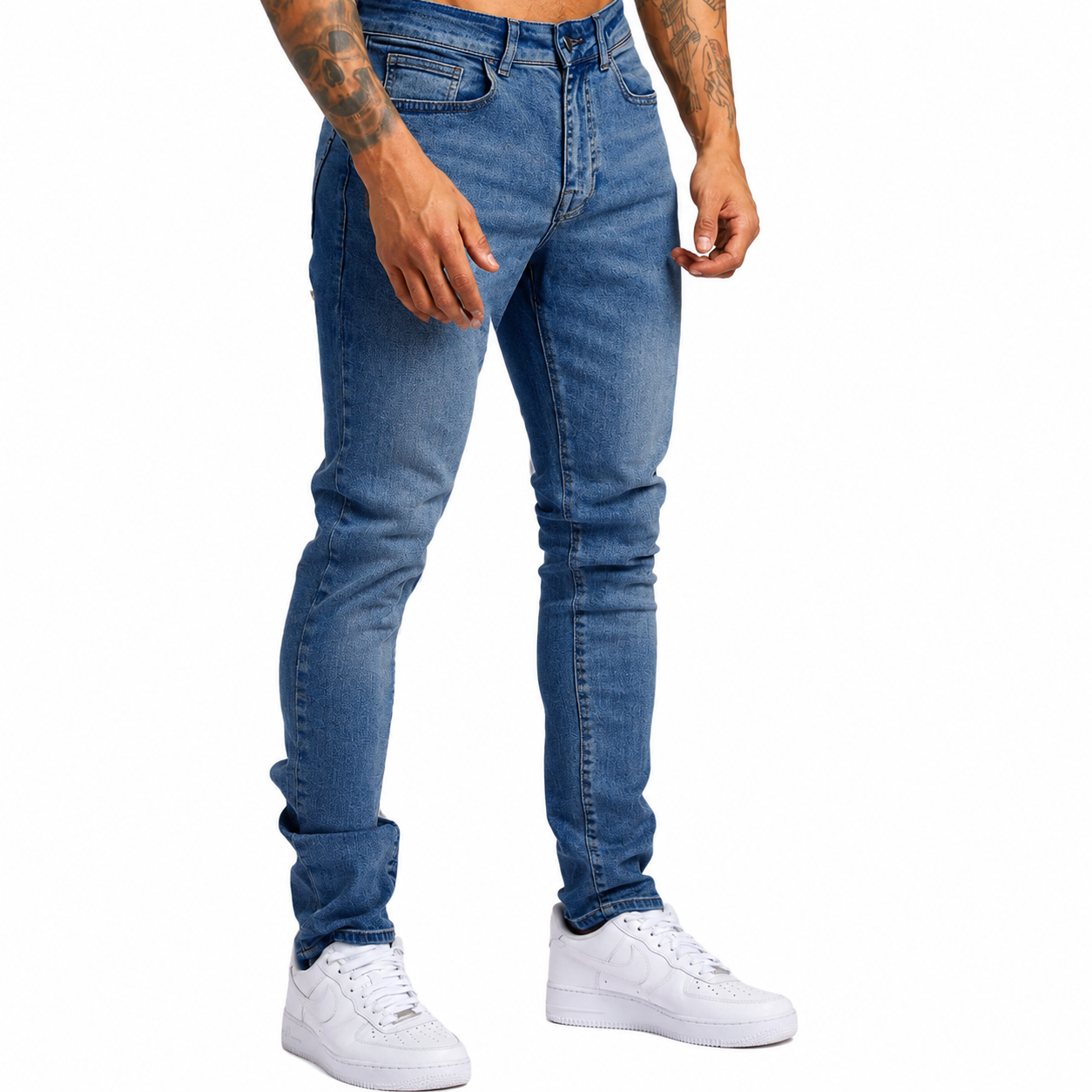 Men's Fitted Stretch Denim Pants – Adjustable Cut for Comfort and Style