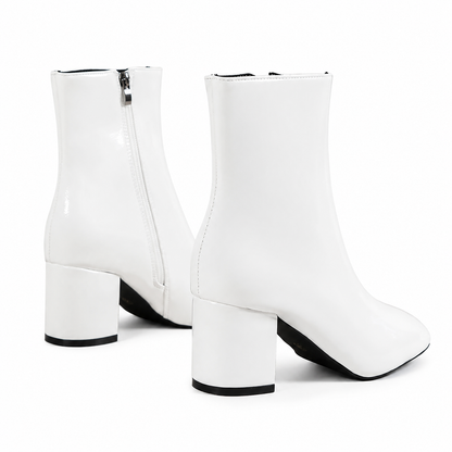 Women's Black Ankle Boots – Pointed Toe with Side Zipper Closure