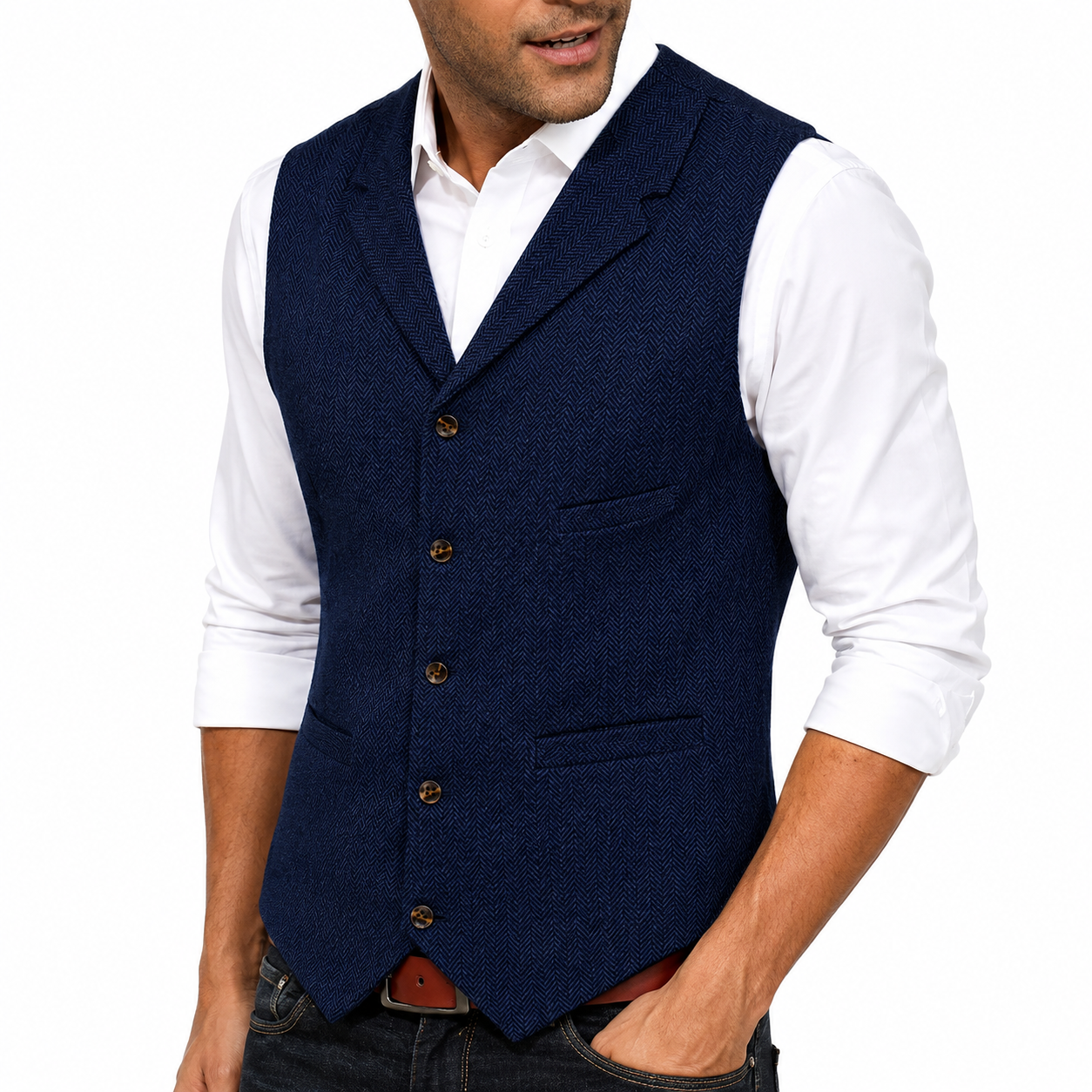 Men's Wool Blend Vest – Tailored Design