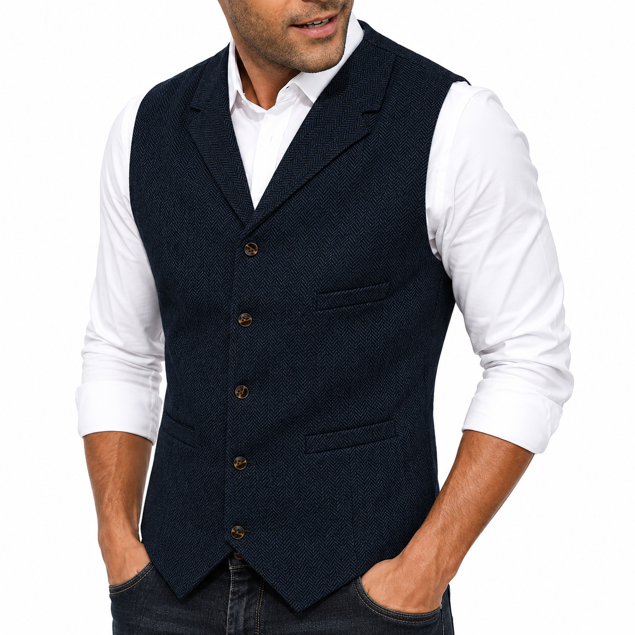 Men's Wool Blend Vest – Tailored Design