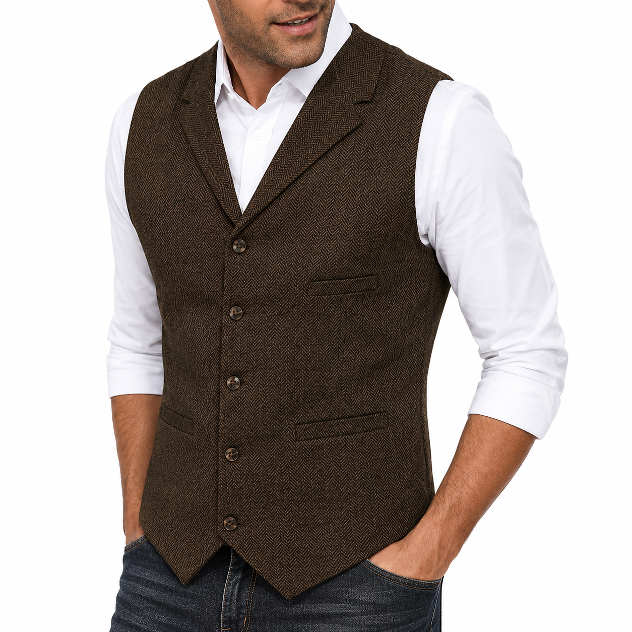 Men's Wool Blend Vest – Tailored Design