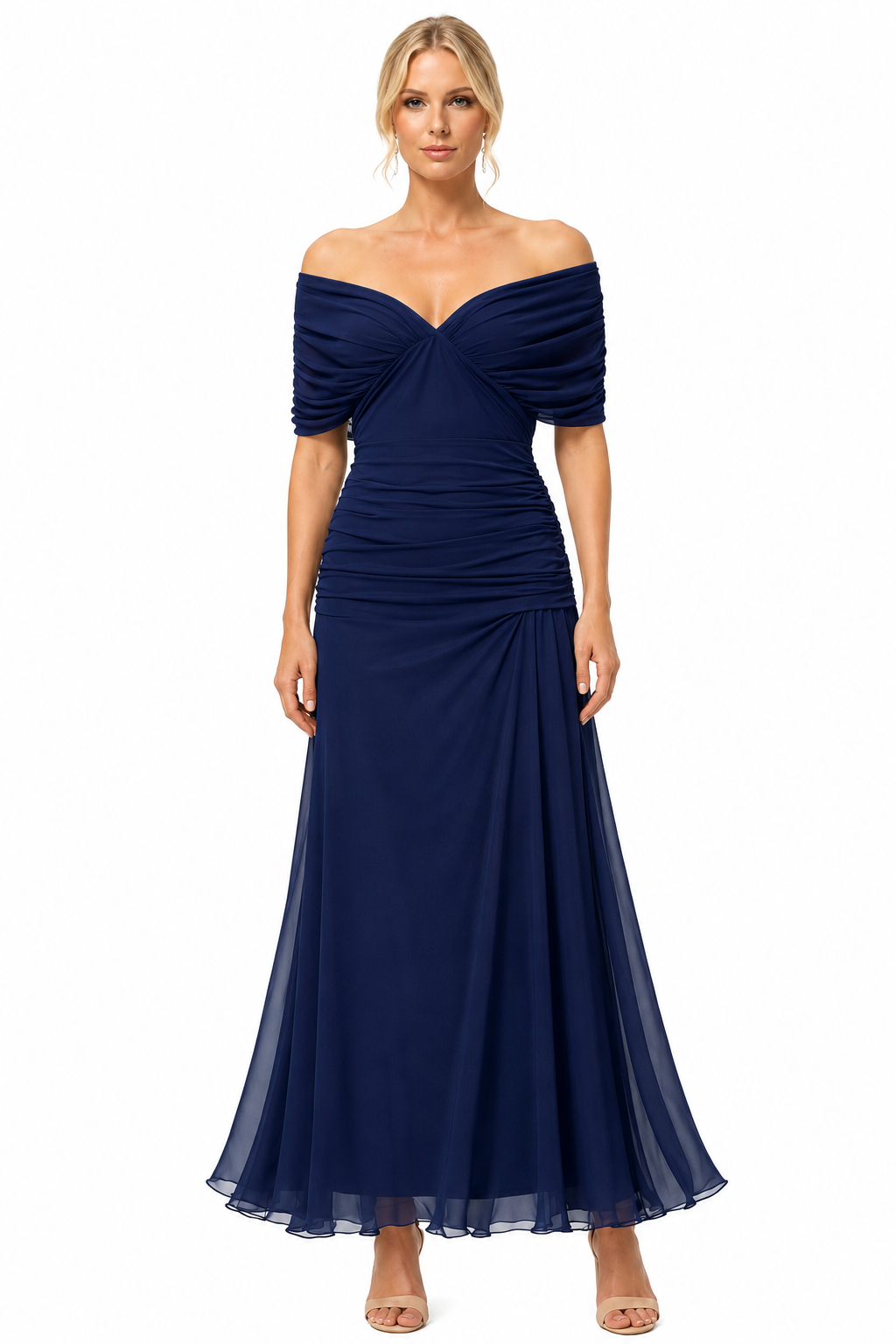 Women's Lightweight Midi Dress – Flattering Fit with V-Neckline