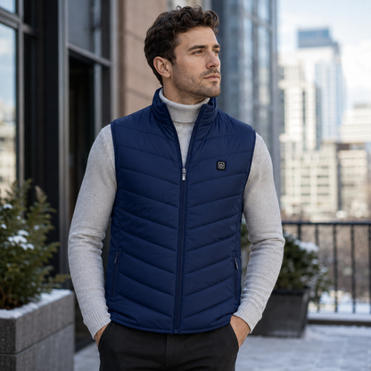 Men's Slim Heated Vest with Fleece Lining – Three Temperature Settings