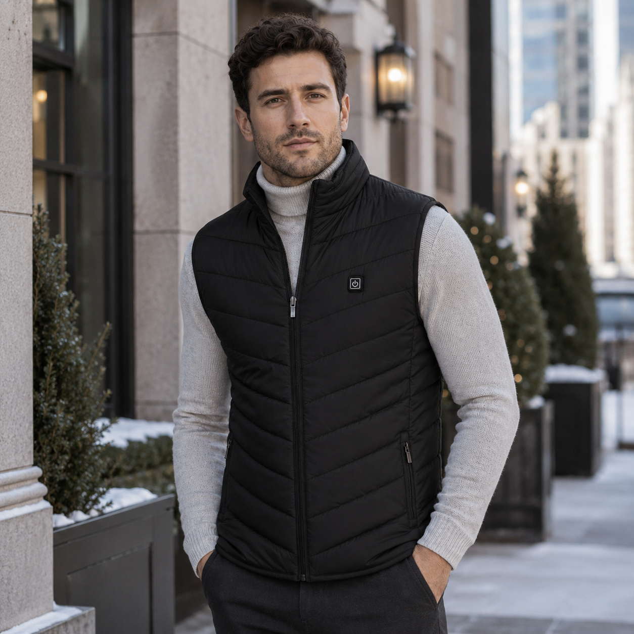 Men's Slim Heated Vest with Fleece Lining – Three Temperature Settings