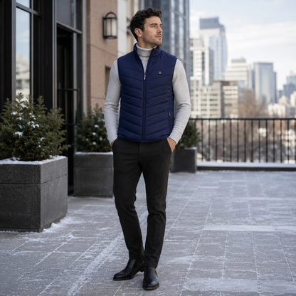 Men's Slim Heated Vest with Fleece Lining – Three Temperature Settings