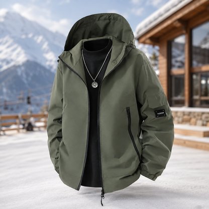 Men's Weatherproof Ski Jacket – Hooded Design for Outdoor Activities