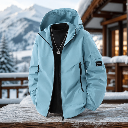 Men's Weatherproof Ski Jacket – Hooded Design for Outdoor Activities