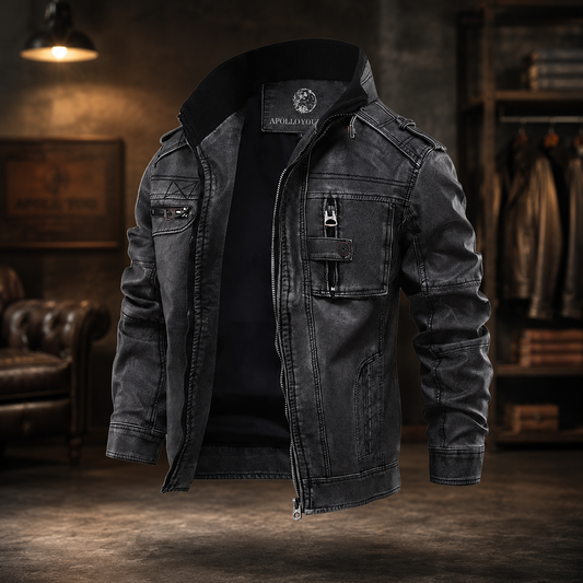 Men's Classic Leather Jacket – 100% Real Leather – Comfortable Fit