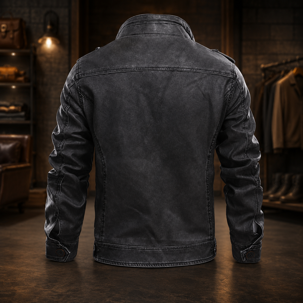 Men's Classic Leather Jacket – 100% Real Leather – Comfortable Fit