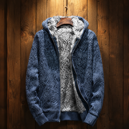 Men's Ultra Warm Fleece Jacket – Microfleece Lining with Double-Zip Hood