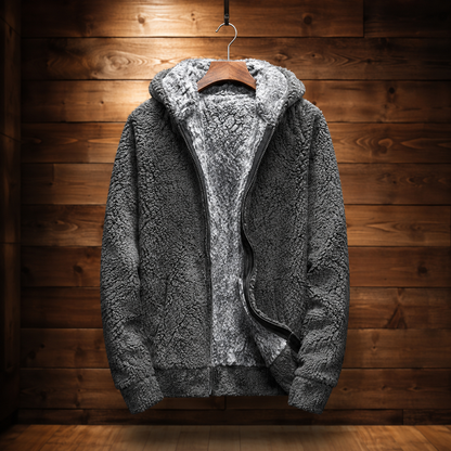 Men's Ultra Warm Fleece Jacket – Microfleece Lining with Double-Zip Hood