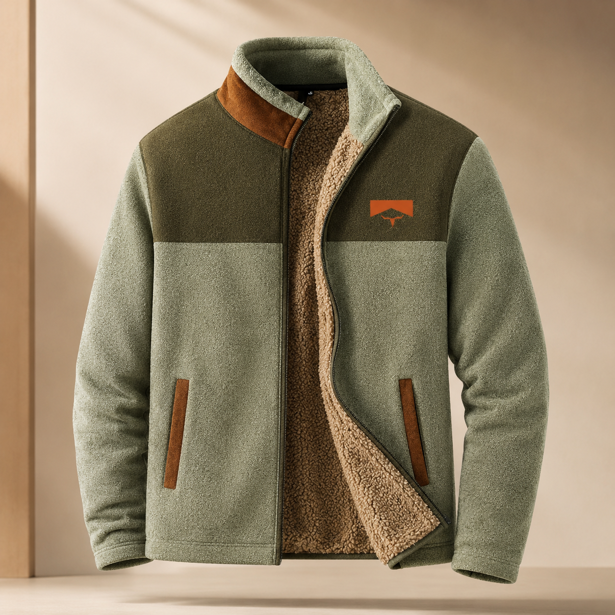 Men's Lightweight Merino Fleece Jacket – Regular Fit for Outdoor Activities