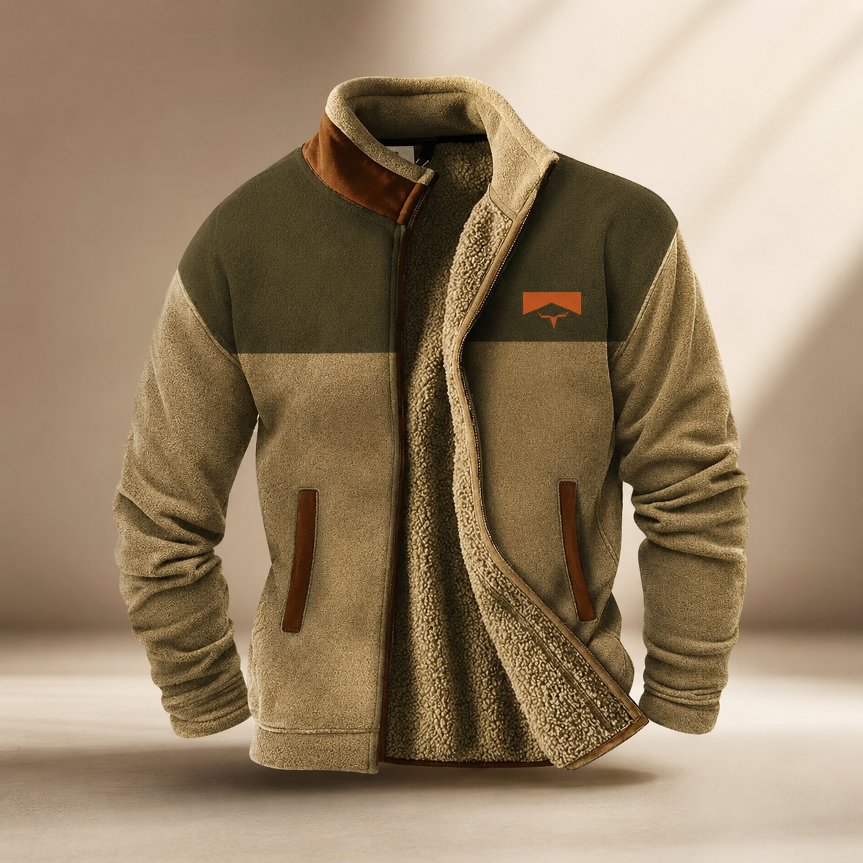 Men's Lightweight Merino Fleece Jacket – Regular Fit for Outdoor Activities