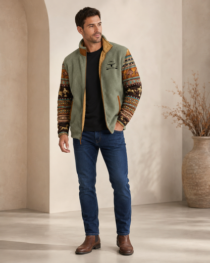 Men's Lightweight Merino Fleece Jacket – Regular Fit for Outdoor Activities