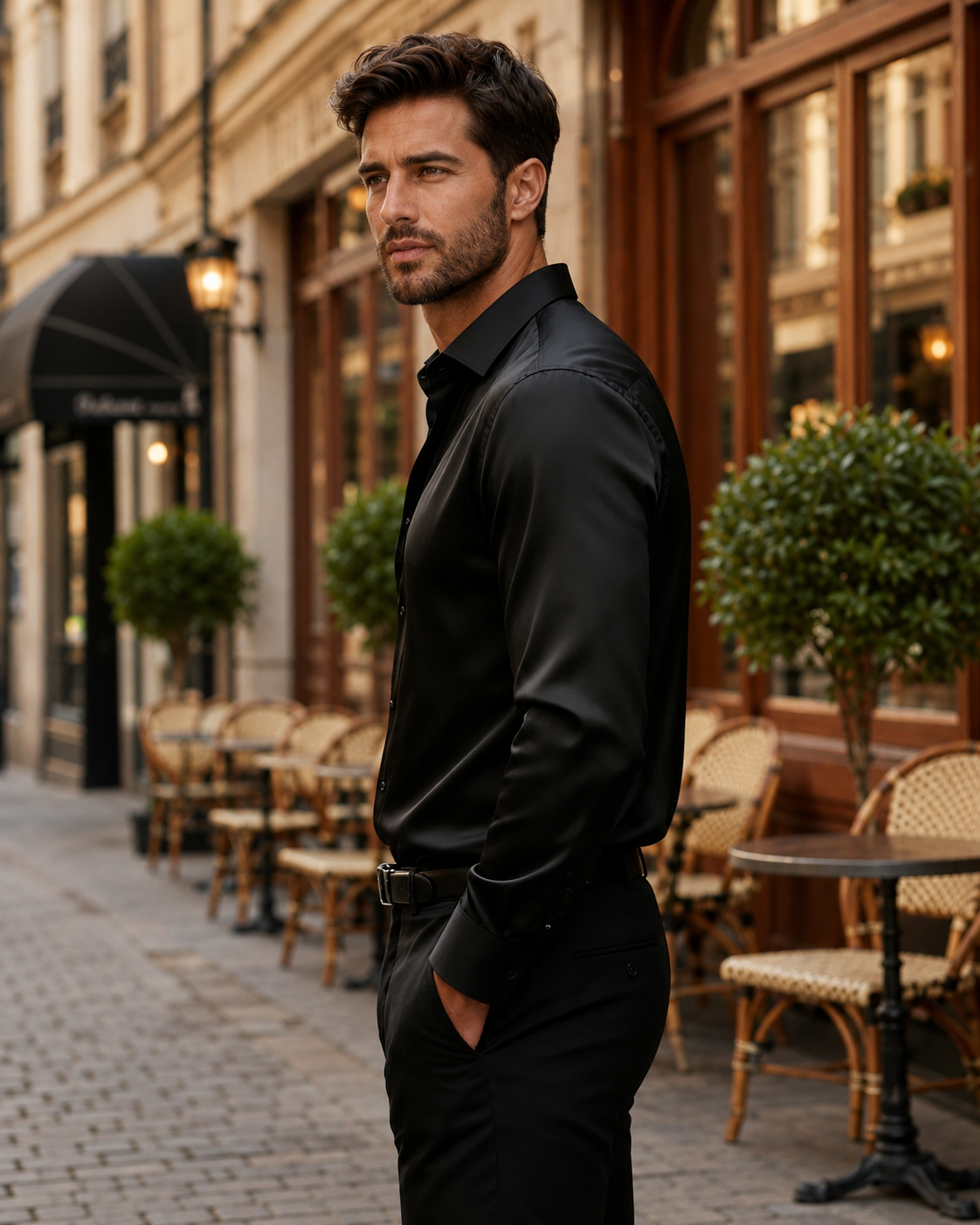 Men's Premium Silk Shirt – Classic-Modern Fit for Business and Evening