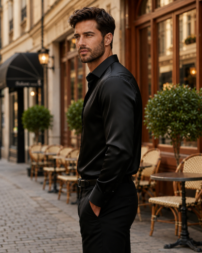 Men's Premium Silk Shirt – Classic-Modern Fit for Business and Evening