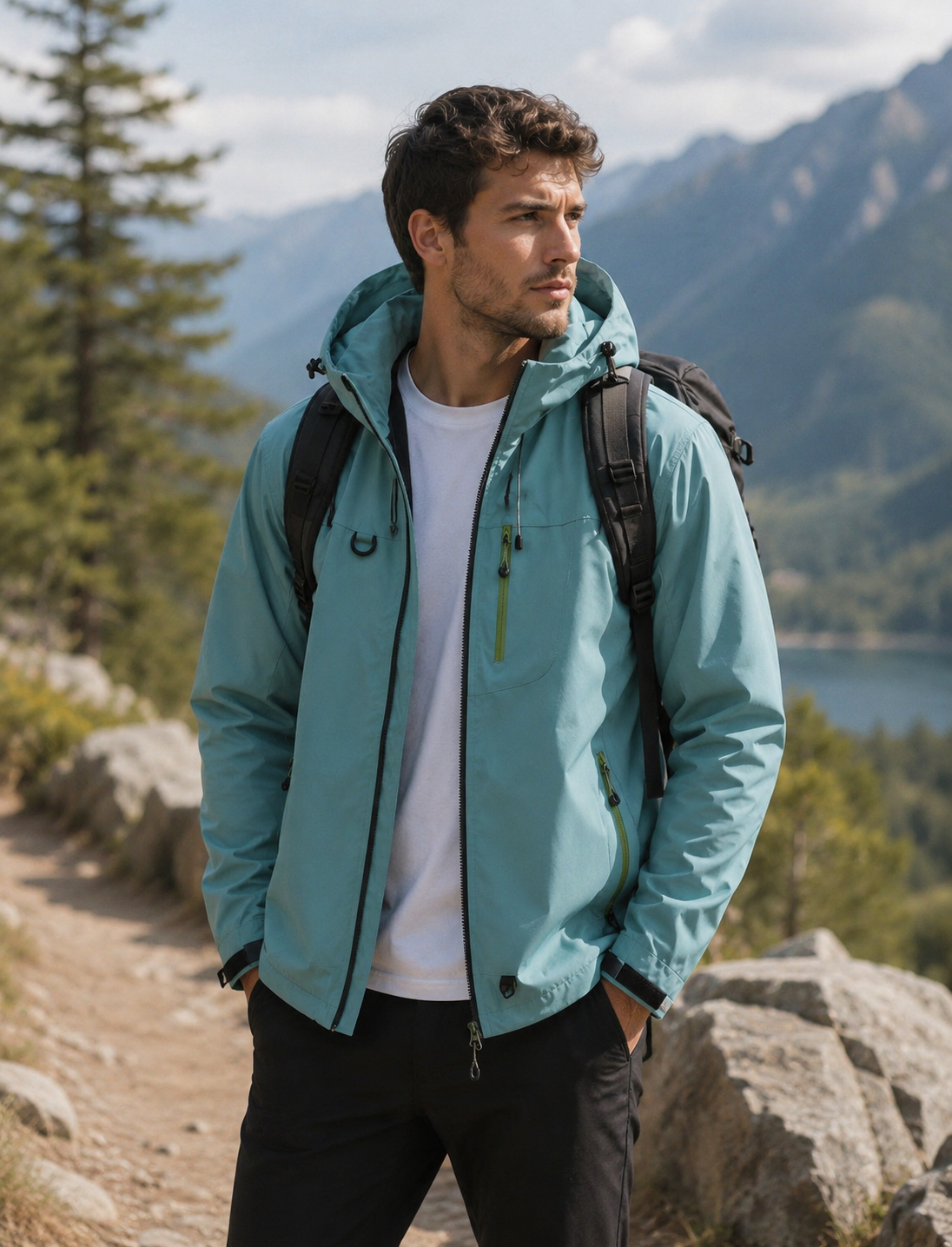 Women's Technical Outdoor Jacket – Waterproof with Adjustable Hood