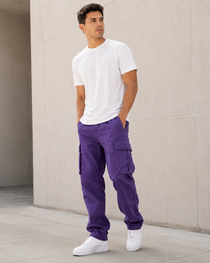 Men’s Lightweight Cotton Blend Cargo Pants – Relaxed Straight Leg with Multi-Pocket Design