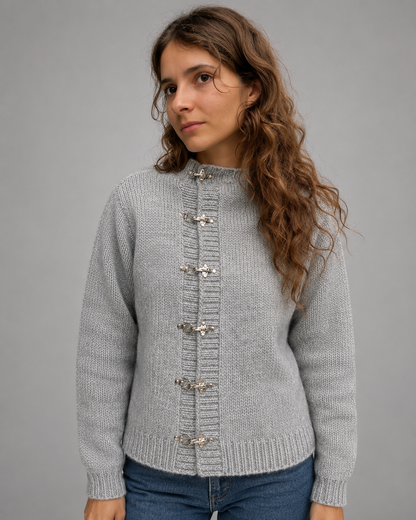 Women's Knitted Cardigan Sweater – Button Closure – Casual Fit – Autumn/Winter