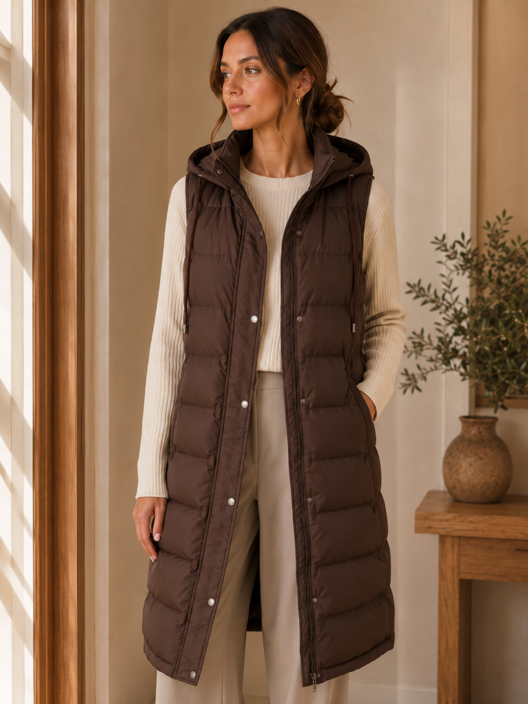 Women's Longline Winter Vest – Comfortable Fit with Extra Coverage