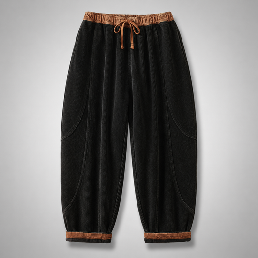 Unisex Fleece-Lined Harem Pants – Relaxed Fit with Elastic Waistband and Pockets
