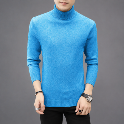 Men's Merino Wool Turtleneck Sweater – Comfortable Fit