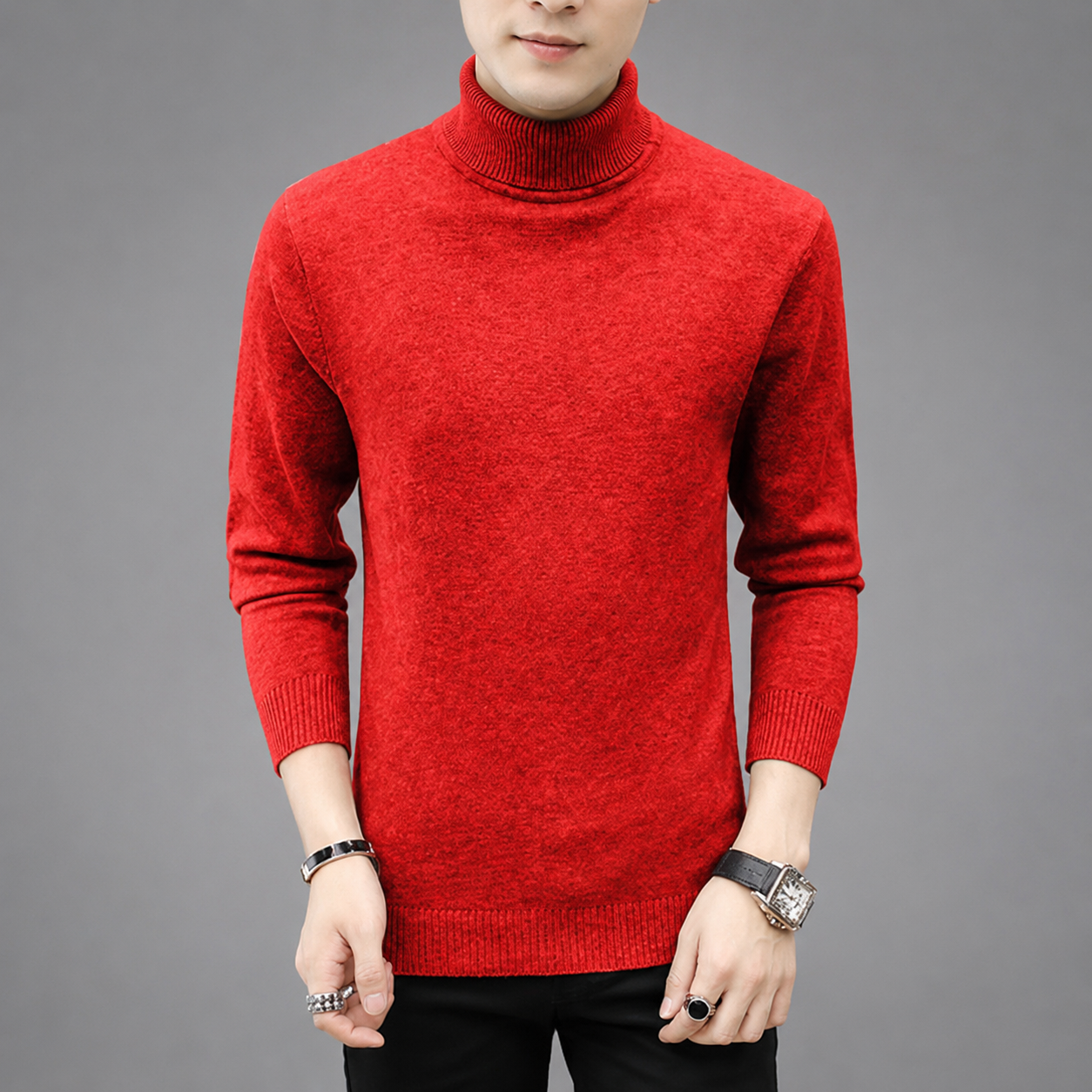 Men's Merino Wool Turtleneck Sweater – Comfortable Fit