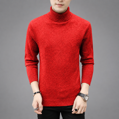 Men's Merino Wool Turtleneck Sweater – Comfortable Fit