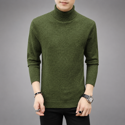 Men's Merino Wool Turtleneck Sweater – Comfortable Fit