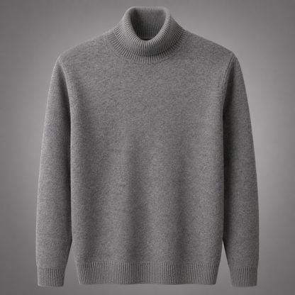 Men's Merino Wool Turtleneck Sweater – Comfortable Fit