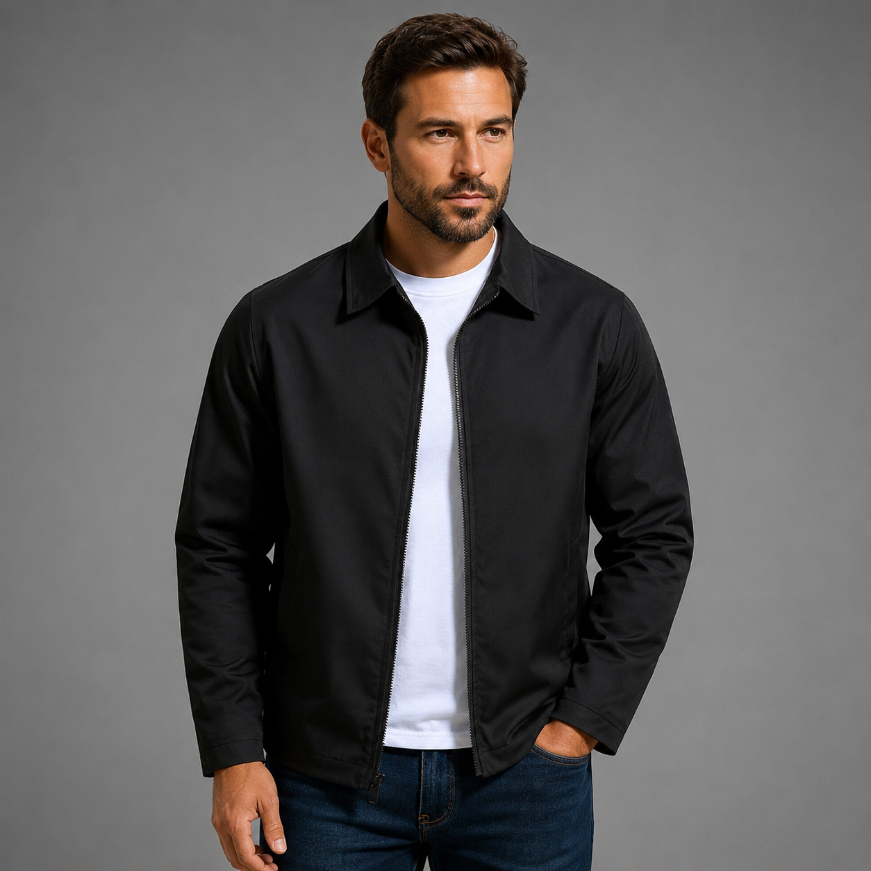 Men's Lightweight Jacket – Wind Protection Technology with Classic Collar