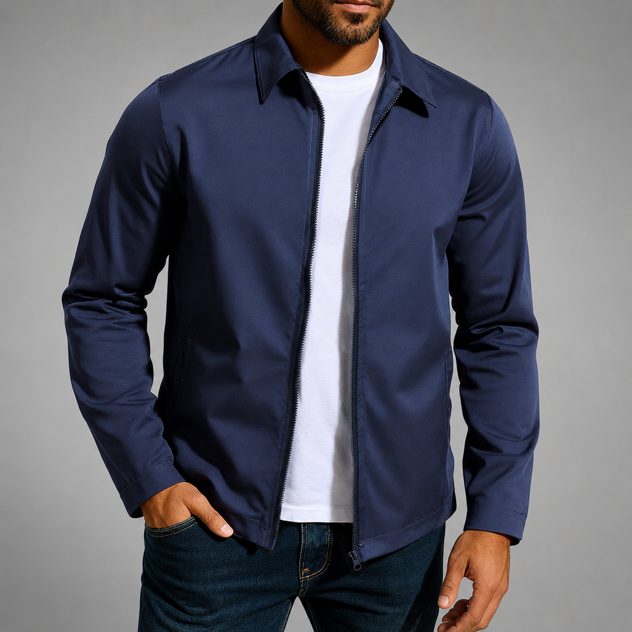 Men's Lightweight Jacket – Wind Protection Technology with Classic Collar