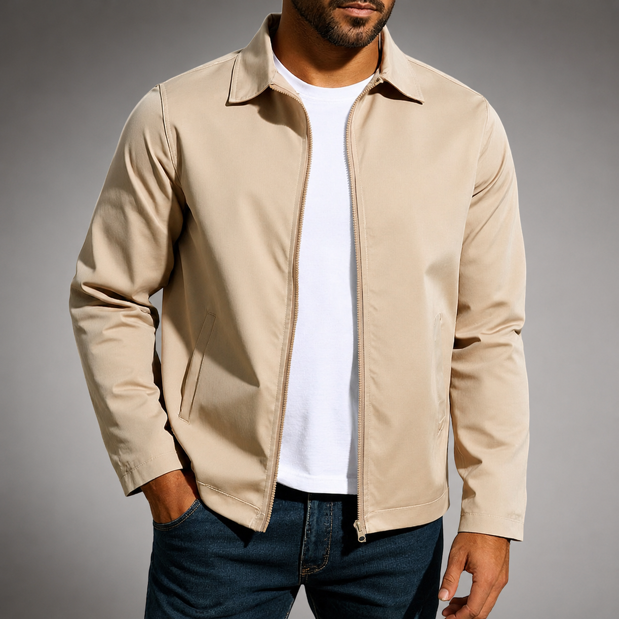 Men's Lightweight Jacket – Wind Protection Technology with Classic Collar