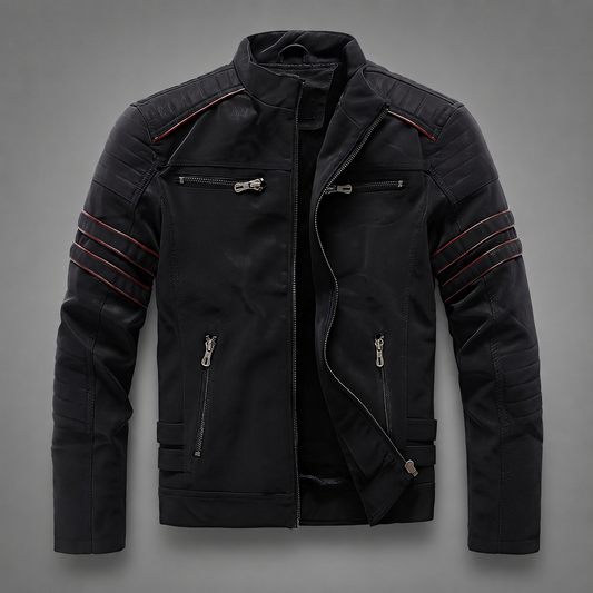 Men's High-Quality Leather Motorcycle Jacket – Robust Design