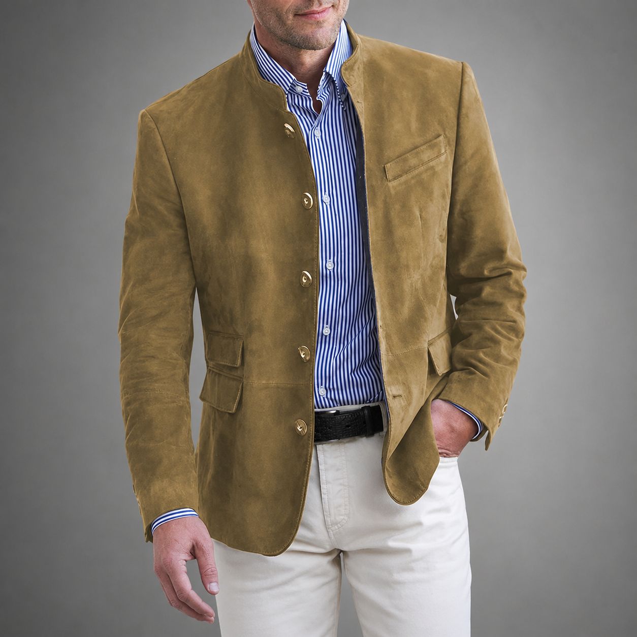 Men's Tailored Classic Jacket – Button Closure