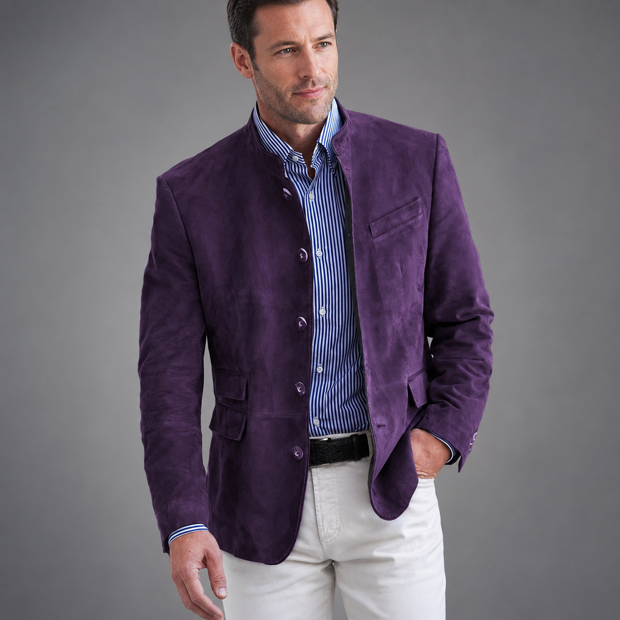 Men's Tailored Classic Jacket – Button Closure